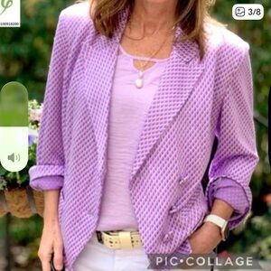 Cabi imperial blazer M Lavender Textured Knit Blazer - Women’s Lilac Jacket